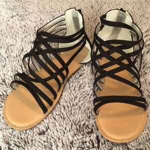 Cat and Jack girls black strappy sandals size 5